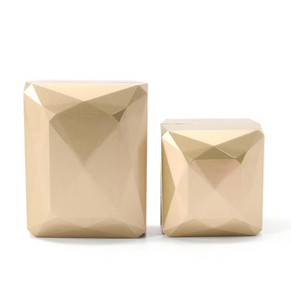 Boîte d'emballage de bijoux en or en plastique en PU avec LED Light