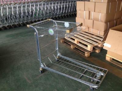 Retail Warehouse Trolley / cargo trolley with two round embossed logo plate