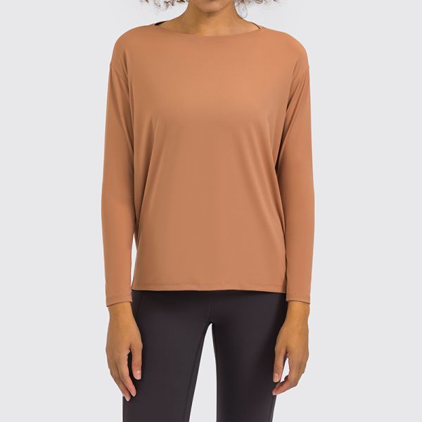 Soft Modal Long Sleeve Boat Neck Top and Leggings Set Dusty Blue Stretchy Breathable