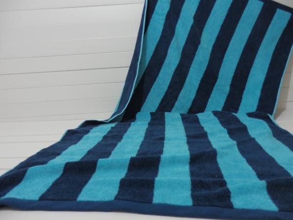 Factory Supply 100% cotton Yarn Dyed Jacquard Heavy Blue Stripe Pool Towel