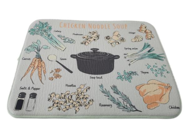 High Absorbent Polyester Microfiber Dish Drying Mat