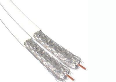 Digital TV Coaxial Cable , Rg59u Twin Coaxial Cable Dual Al Foil + Al-Mg  Wire Braid