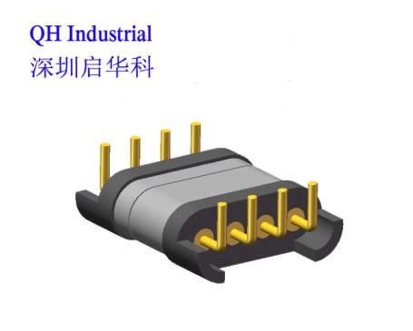 4Pin 2.54mm Pitch Male Female 2Amp 600gf Magnetic Pogo Pin Charger Connectors