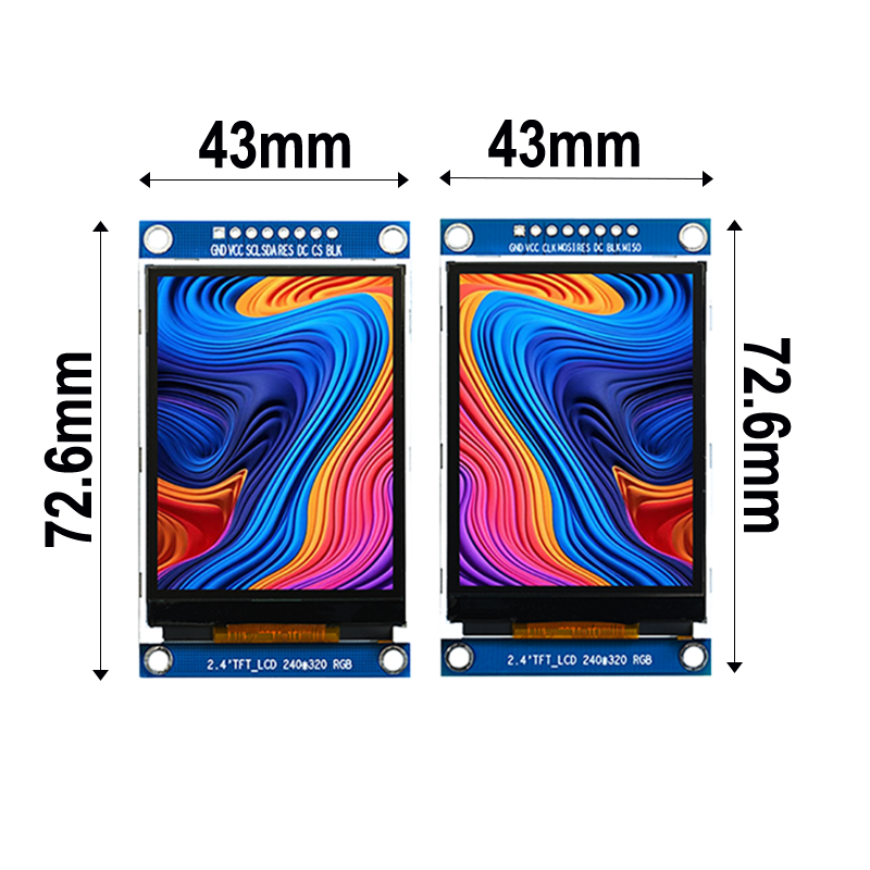 2.4-inch SPI serial port module, with ili9341/ST7789 drivers, supporting optional TFT LCD display module,segment lcd display,segment lcd