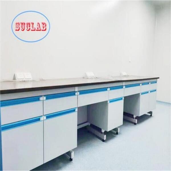 Blue Chemical-resistant Laminate Work Surface for Chemistry Lab Workbench Chemical Laboratory Furnitures Manufacturer