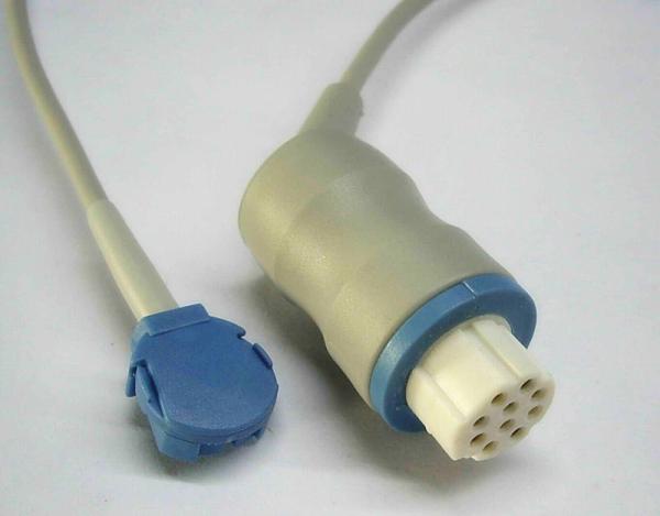 2.4M Grey Wire Spo2 Extension Cable Round 10 Pin to DB9 Connector