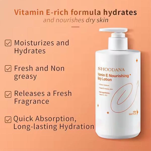 Black Skin Whitening Body Lotion Vitamin E Body Lotion 480ml Brightening Body Cream