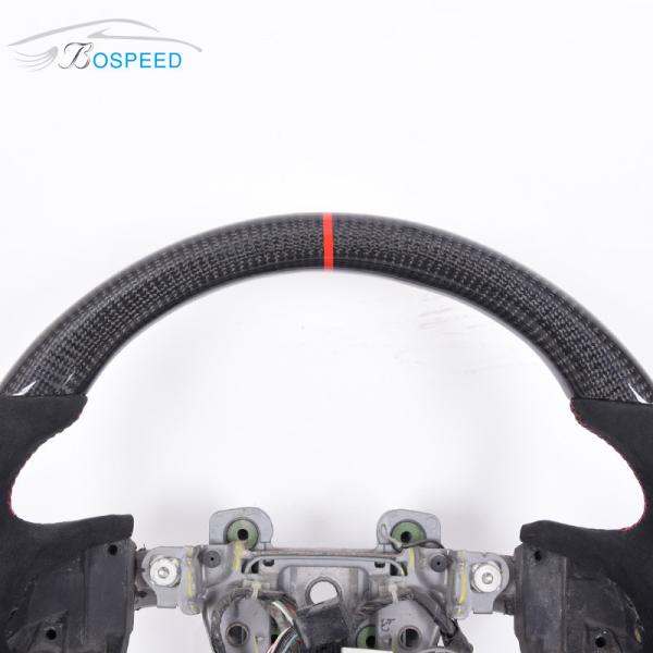 350mm Real Black Cadillac Ct6 Steering Wheel Carbon Fiber Alcantara
