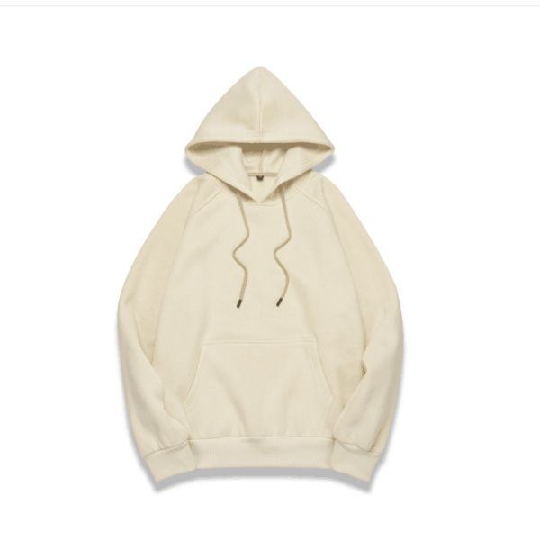Men's Plus-size Hooded Sweatshirt Winter Streetman Loose White Fleece with Custom Print