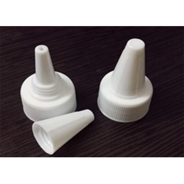Pure White Plastic Bottle Screw Caps , PET Bottle Cap With Long Nose