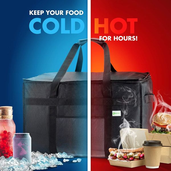 Customized Logo Insulated Thermal Food Delivery Bag Waterproof Catering Supply Cooler Bag