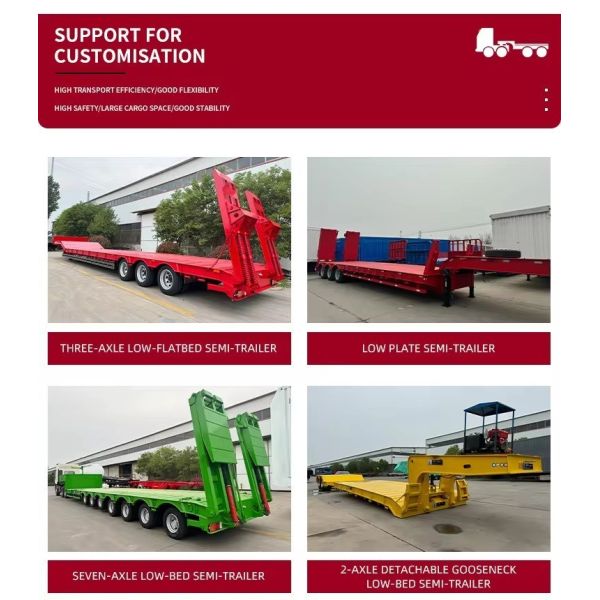 Flatbed 3 Axles 40FT Container Semi Trailer for Container Transportation