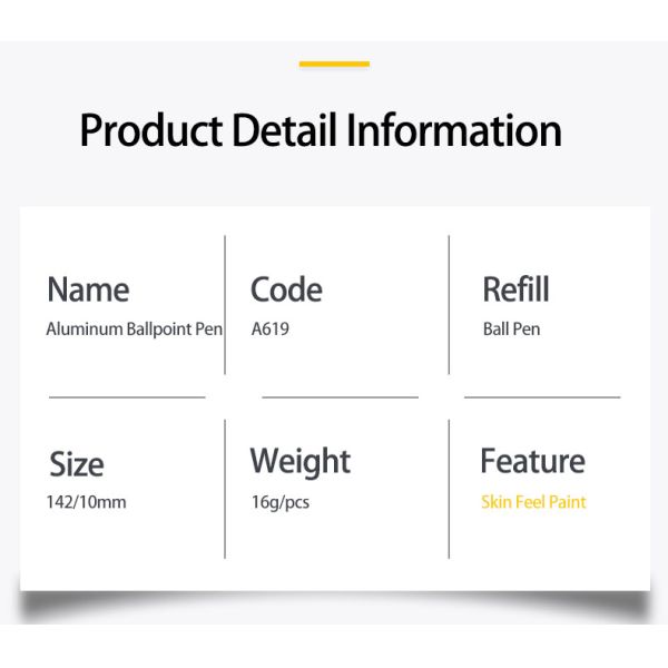 Press Type Business Office Pen Metal Ballpoint Pen With Spray Adhesive Process