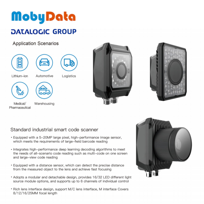 FS45XX Industrial Fixed Barcode Scanner 5MP / 20MP Smart Code Reader for Automation, 10-200cm Reading Distance