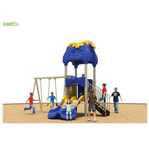 Commercial Childrens Garden Swing Set Skid Resistance 410*295*370CM