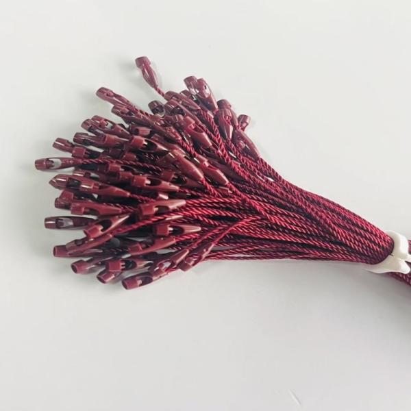 Burgundy ABS Polyester Nylon Tag Fasteners Loop Bullet Shaped Pendant