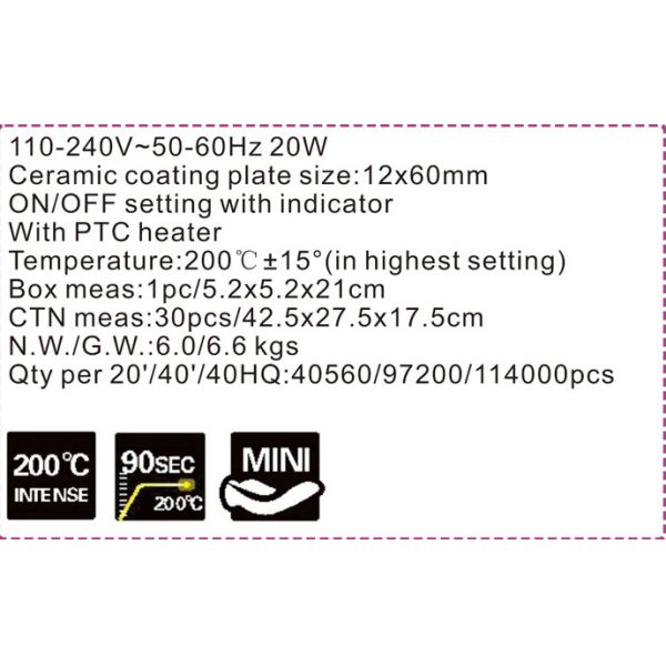 20w Power Portable Curling Iron Straightener Rechargeable Stainless Steel