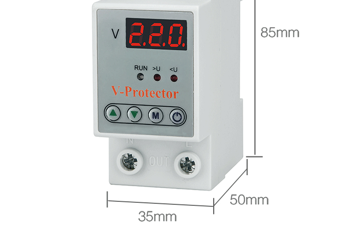 Din Rail Digital Electric Protection 63A 40A Adjustable Automatic Voltage Regulator Single Phase AC Current Made Copper PC