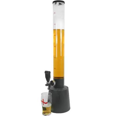 Torre de bebidas de plástico 3L Equipamento de café Bar Torre de cerveja preta