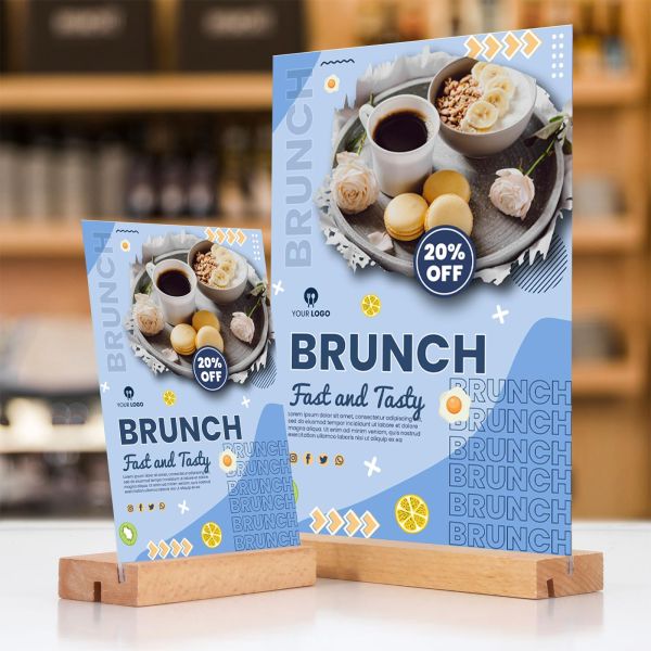 3 paquetes de portador de cartel acrílico 8.5 x 11 con base de madera con doble ranura