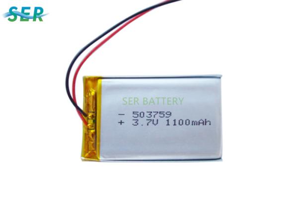La vie de cycle ultra mince de la batterie 503759 3.7V 1300mAh de polymère de lithium 500 pour le traqueur de GPS