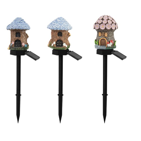 Lawn Landscape Solar Mushroom Lights Outdoor Ground Plug Cartoon Garden House Lights