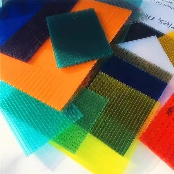 PC Hollow Sheet 2 Faces UV Coated Circular Edge Amber Clear Roofing Sheet 8mm 10mm
