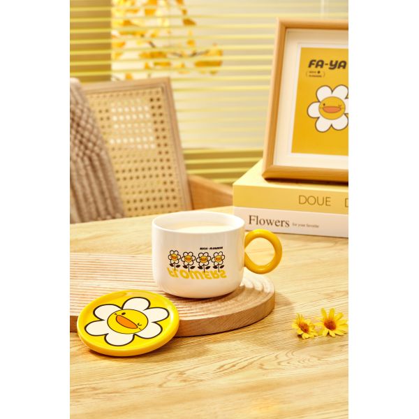 Оптовая кружка подходит для пар Дети Девочки используют керамическую кружку большой вместимости с крышкой Офис Домашний креативный кофе