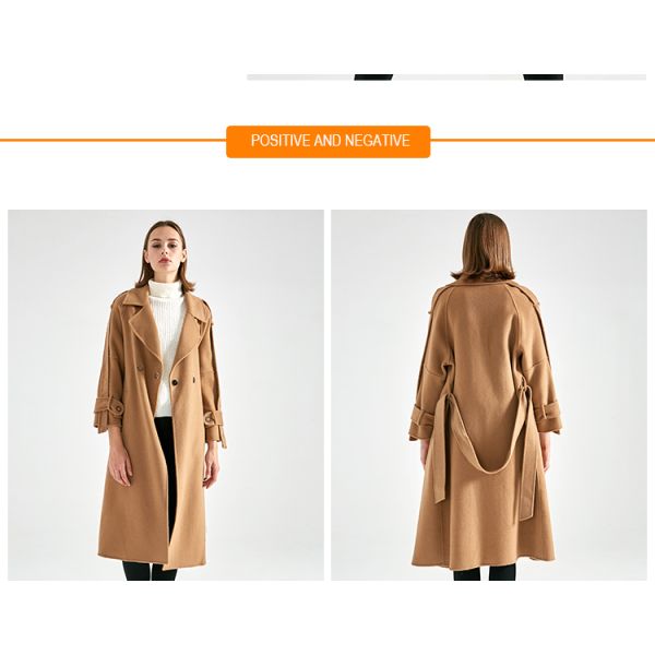Slim Fit Women's Casual Winter Coats , Camel Wool Jacket For Ladies