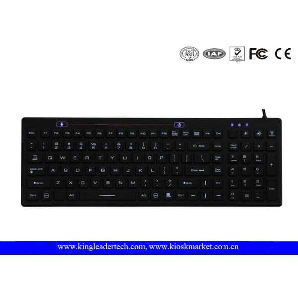 Desktop IP68 Rubber Waterproof Keyboard with Function Keys and Backlight