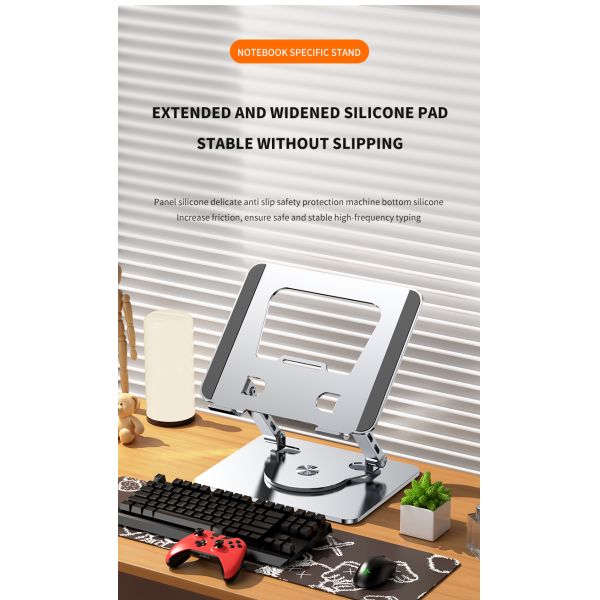 Alloy Steel Adjustable 360 Portable Laptop Stand Flexibility Rotation Popular Indoor Use Apple iPhone Desk Foldable Height