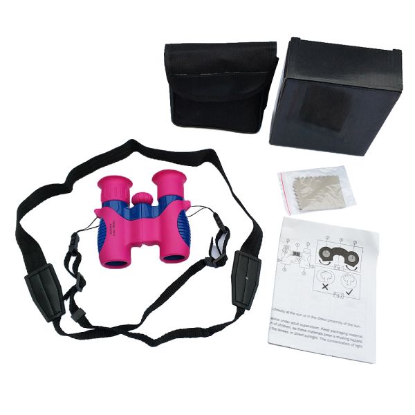 High Powered Shockproof Kids Binoculars Pink Mini 8x21 For Boys / Girls
