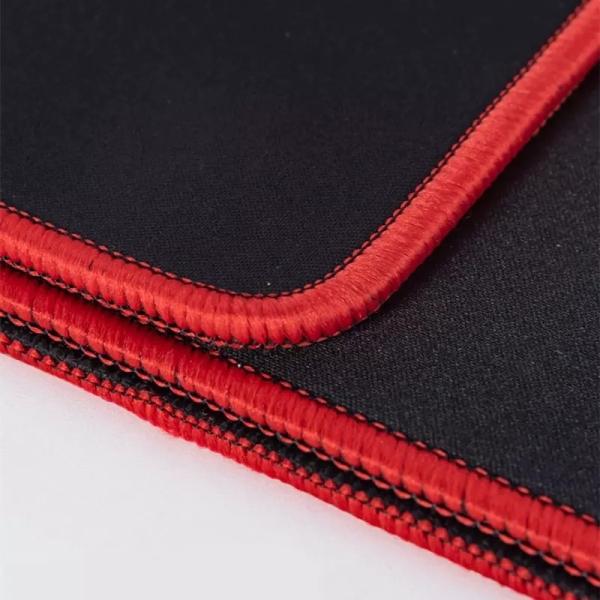 Custom Logo Printed Large Black Blank Mouse Pad Extended Gaming Mousepad With Color Edge Stitching