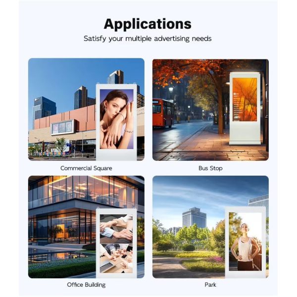 CH 55 65 Inch Dual Screen Digital Totem 4K Outdoor Vertical LCD Advertising Two Side 32 Inch Outdoor Double Side Digital Signage