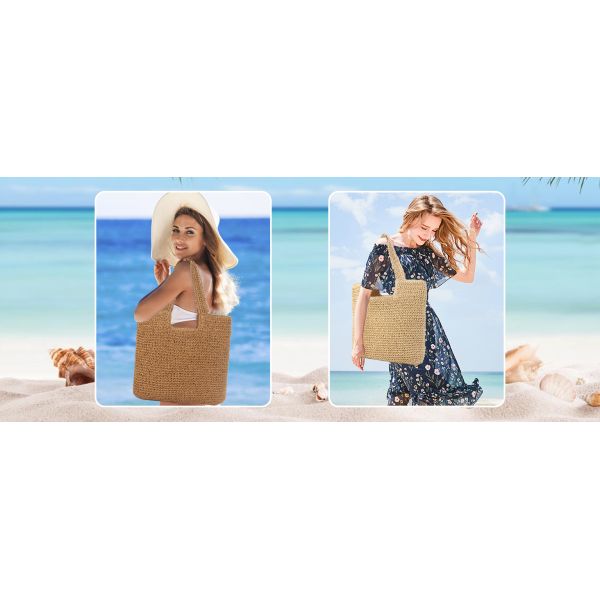Sustainable Bamboo Bag With Handle, Shopping Bag For Beach Summer Vibe Wholesale Vietnam Handicraft Crochet Raffia Sac Bolsa Mujer Bucket Tote Shoulder Designer Women Straw Bag