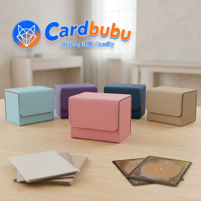 Magnetic Lid Pokemon Bulk Storage 3.46in PU Leather Playing Card Storage Box