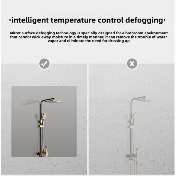 Modern Rectangular Aluminum Alloy Wall-Mounted Bathroom Frame IP44 Rated Wet Environments Touch Switch Washbasin Hotels Villa