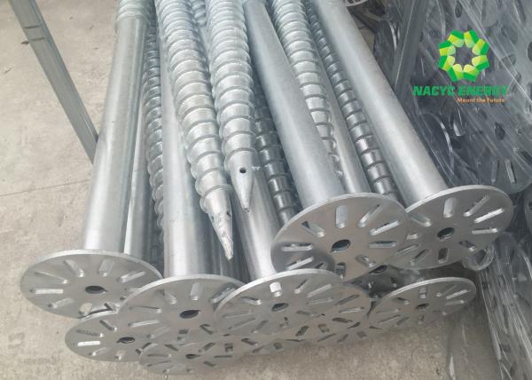 Durable Solar Ground Screws , Solar Panel Metal Ground Screw Flange Plate Steel Material