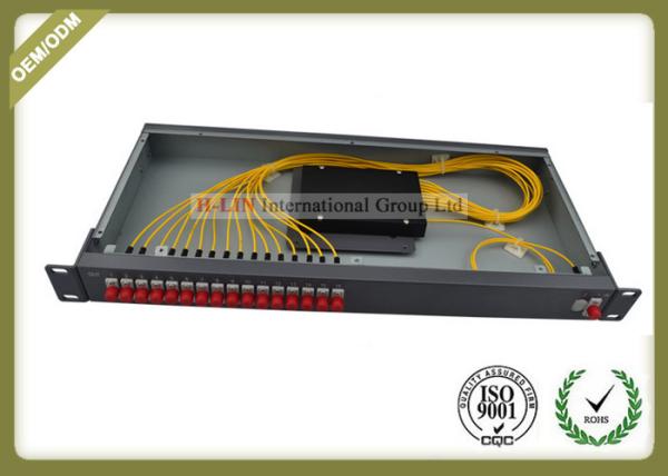 19 1U Rack Mounted Optical Plc Splitter 1x16 Cold Rolled Steel Material