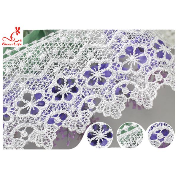 Отделка шнурка белого 100% полиэстер расстворимая в воде для фабрики одежды