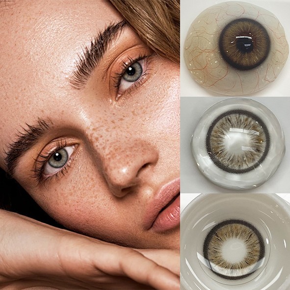 Misty Grey Halo Yearly Contact Lenses 14.2mm - Garden Jellyfish Design for Natural Iris Blending