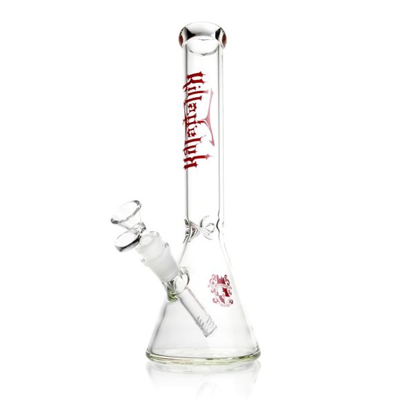12'' Beaker Ice Water Bong / Tabacco Glass Bongs With Label 5mm Thick