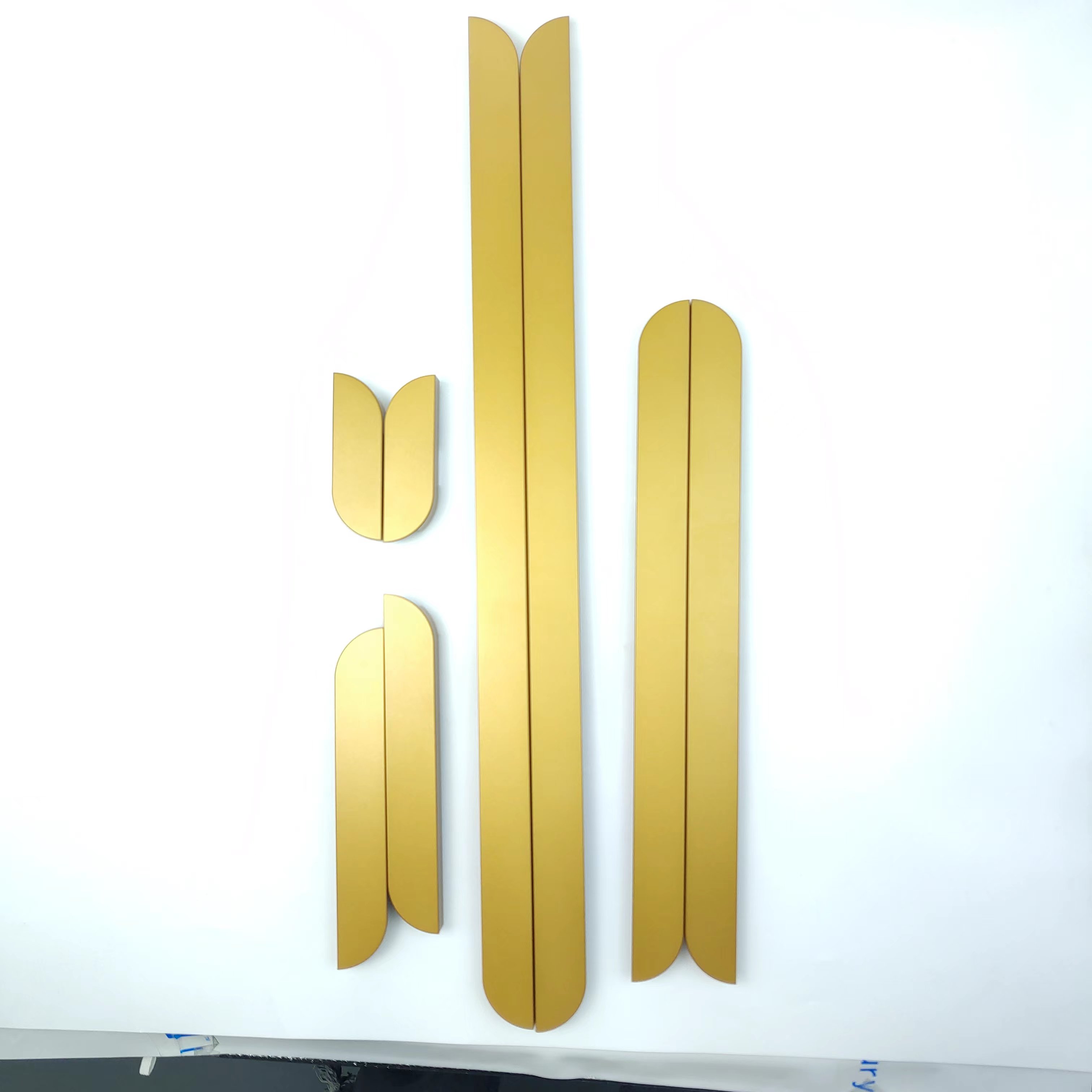 Customized Mold Gold Handles for Cabinets Salix Leaf Knob Furniture