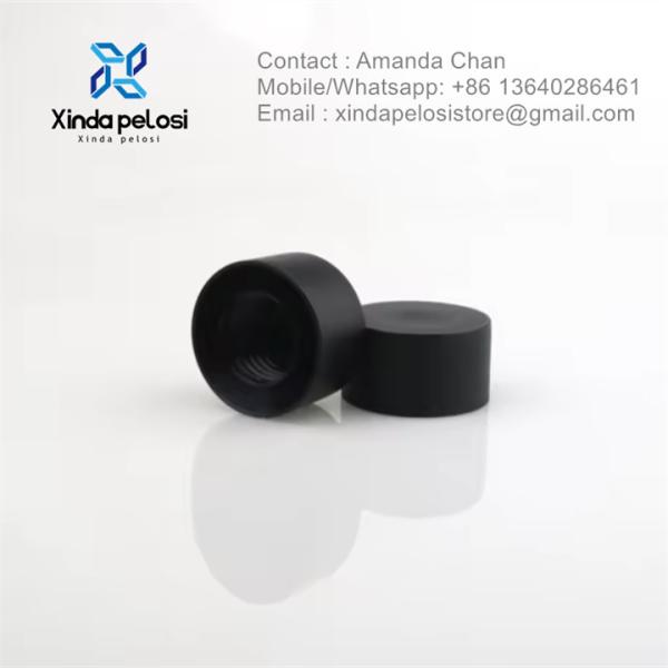 Capa de plástico con tapa negra PET PE de aluminio tapa de botella de papel de aluminio