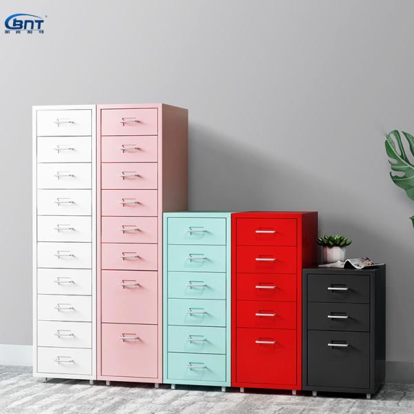 Movable Steel Metal Colorful Mobile Storage File Cabinet With Wheels Six Drawer