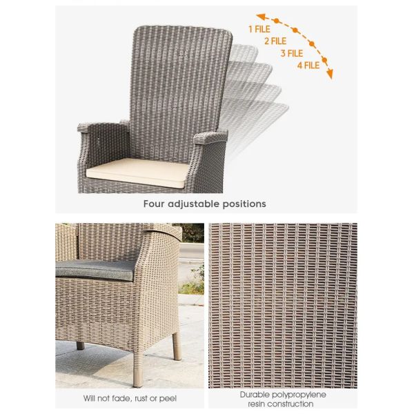 Garden Chair for Outdoor Furniture Plastic High Back Coffee Dining Arm Chair in Patio