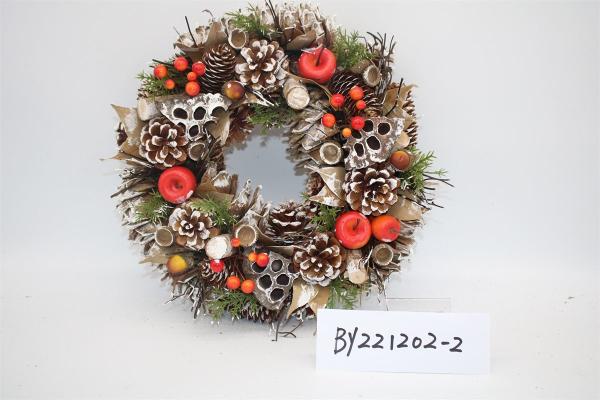Wholesale Artificial Christmas Door Decoration Supplies Nature Pine Cone Large Christmas Wreath Garland Decor