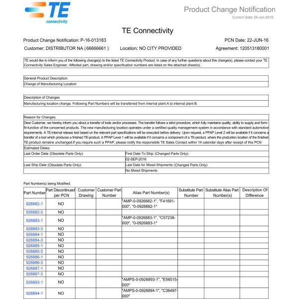 TE Connectivity 926882 - 1 Male Female Wire Connectors Socket 20 - 14 AWG