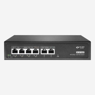 6 PoE RJ45 Ethernet Fibra de cobre 100 Mbps Switch Suportando padrões IEEE 802.3 para redes de malha