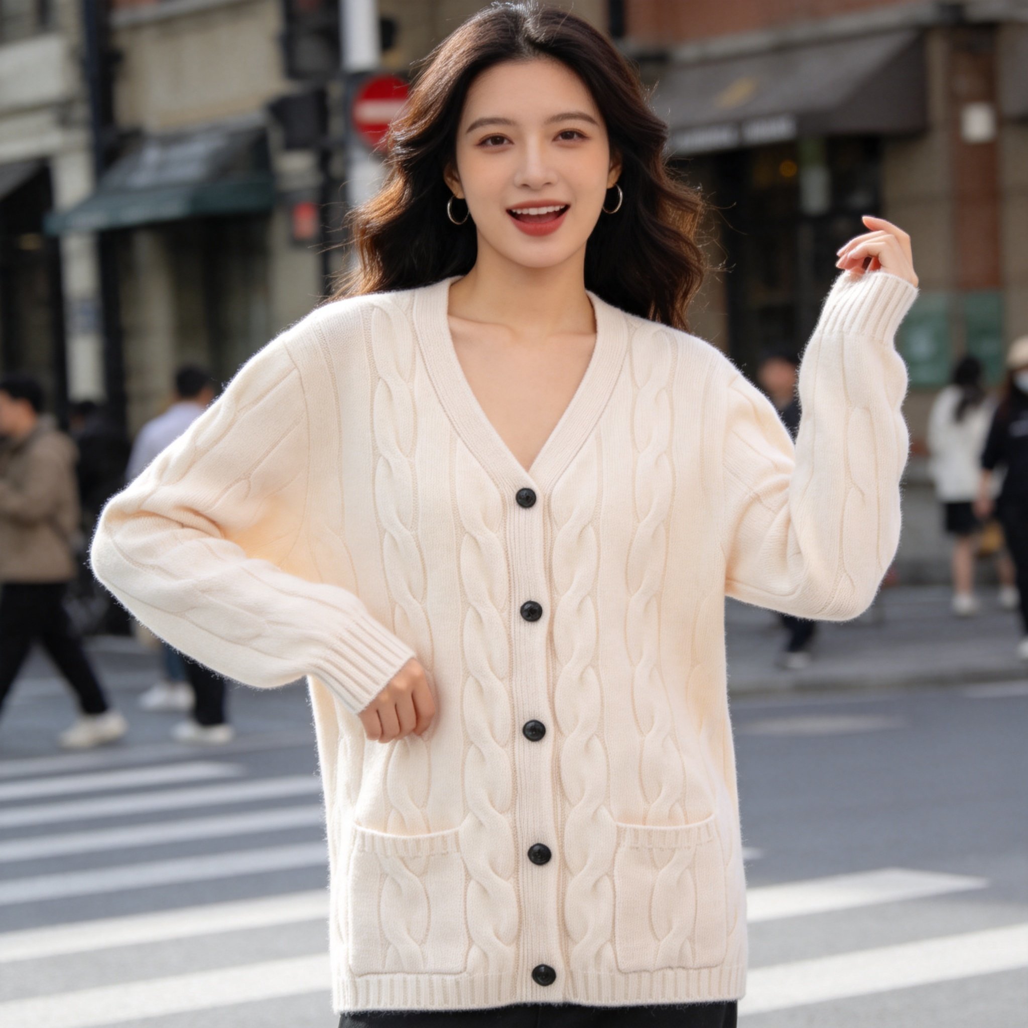 Women's 100% Cashmere Sweater Anti-Pilling Pullover with 400 Fabric Weight for